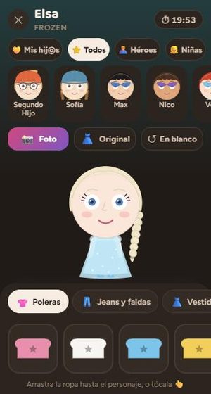 Juego de Jugar a vestir con Elsa y el armario de personajes